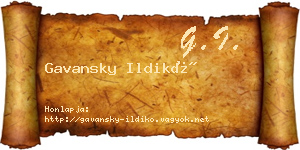 Gavansky Ildikó névjegykártya