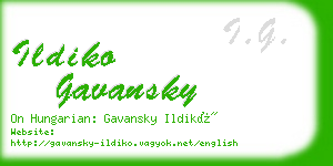 ildiko gavansky business card